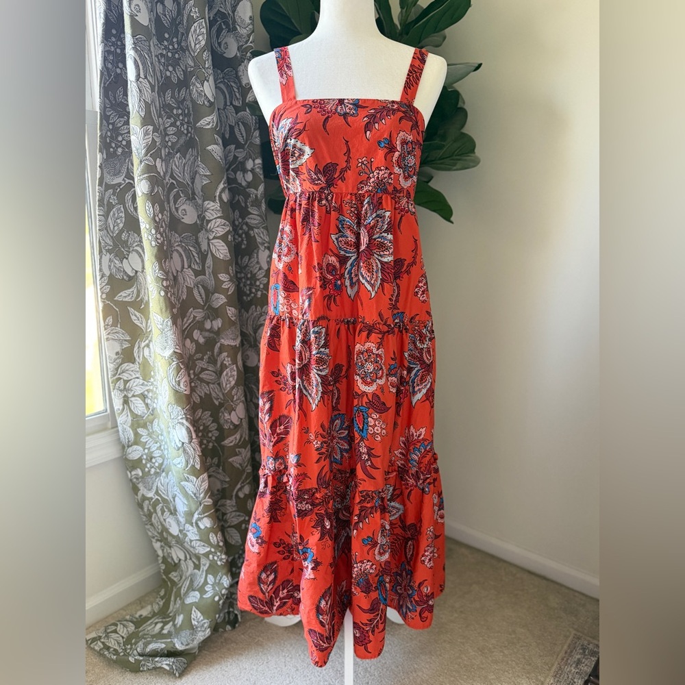 RHODE x Target Red Floral Tiered Maxi Dress